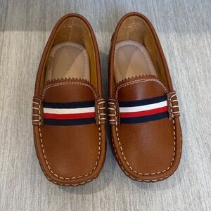 Elephantito Toddler Brown Loafers with Striped Detail